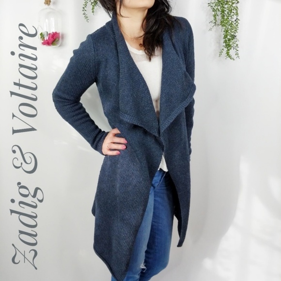 Zadig & Voltaire Sweaters - ZADIG & VOLTAIRE Daphnee Patch cardigan blue 0943